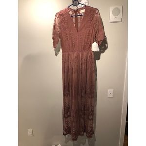 Maxi dress, lace, rose taupe
